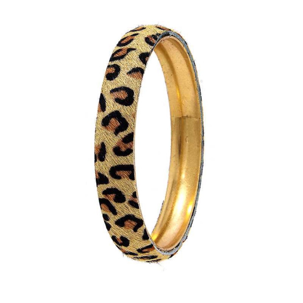 Animal Print Metal Bangle Bracelet